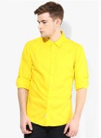 United Colors of Benetton Yellow Slim Fit Casual Shirt