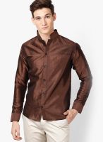 VARAH Brown Party Wear Shirt