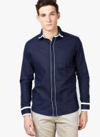 VARAH Navy Blue Party Wear Shirt