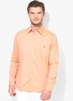 Van Heusen Sport Orange Solid Slim Fit Casual Shirt