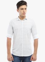 Vintage White Solid Slim Fit Casual Shirt