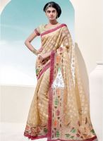 Vishal Beige Embroidered Saree