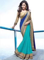 Vishal Blue Embroidered Saree
