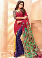 Vishal Maroon Printed Saree