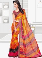 Vishal Orange Printed Saree