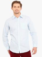 Western Vivid Blue Solid Slim Fit Casual Shirt