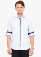 Western Vivid Light Blue Solid Slim Fit Casual Shirt