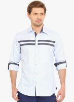 Western Vivid Light Blue Solid Slim Fit Casual Shirt