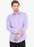 Western Vivid Purple Solid Slim Fit Casual Shirt