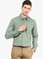 Yellow Submarine Green Printed Regular Fit Casual Shirt