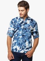 Yepme Blue Printed Slim Fit Casual Shirt