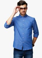 Yepme Blue Solid Slim Fit Casual Shirt