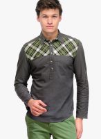 Yepme Dark Grey Printed Casual Shirt