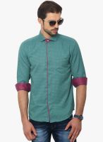 Yepme Green Solid Slim Fit Casual Shirt