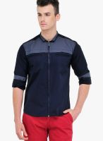 Yepme Navy Blue Solid Casual Shirt