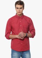 Yepme Red Solid Slim Fit Casual Shirt