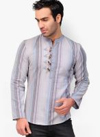 Yepme Striped Grey Casual Shirt