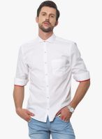 Yepme White Solid Slim Fit Casual Shirt