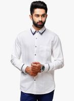 Yepme White Striped Regular Fit Casual Shirt