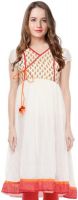 18Silk Casual Solid Women's Kurti(White)