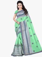 7 Colors Lifestyle Green Embroidered Saree