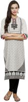 Alom Printed Women's Straight Kurta(Grey)