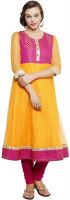 Alom Woven Women's Anarkali Kurta(Yellow)