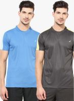 American Crew Pack Of 2 Multicoloured Solid Round Neck T-Shirt
