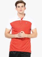 American Crew Red Solid Polo T-Shirt