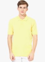 American Crew Yellow Solid Polo T-Shirt