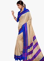 Apple Creation BEIGE SOLID SAREE