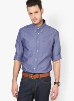 Arrow Sports Navy Blue Solid Slim Fit Casual Shirt (Hudson Fit)