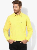 Arrow Sports Yellow Solid Regular Fit Casual Shirt