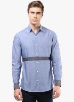 Atorse Blue Solid Slim Fit Casual Shirt