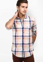 Basics Checks Beige Casual Shirt