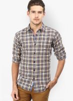 Basics Checks Brown Casual Shirt