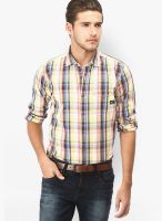 Basics Checks Brown Casual Shirt