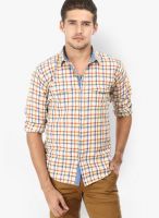 Basics Checks Green Casual Shirt