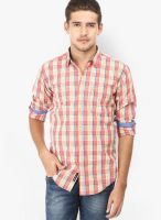 Basics Checks Pink Casual Shirt