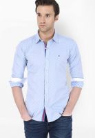 Basics Printed Blue Casual Shirt