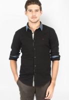 Basics Solid Black Casual Shirt