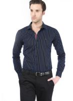 Basics Striped Blue Casual Shirt