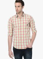 Basics Yellow Check Slim Fit Casual Shirt