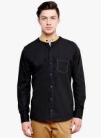 Blackbuk India Black Solid Slim Fit Casual Shirt