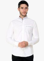 Blackbuk India White Solid Slim Fit Casual Shirt