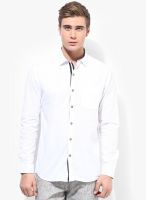 British Club White Solid Slim Fit Casual Shirt British Club White Solid Slim Fit Casual Shirt