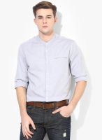 Burton Grey Mandarin Collar Casual Shirt