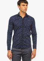 Cation Printed Blue Casual Shirt