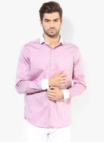Code by Lifestyle Lilac Solid Regular Fit Casual Shirt