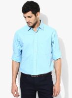 ColorPlus Blue Check Slim Fit Casual Shirt